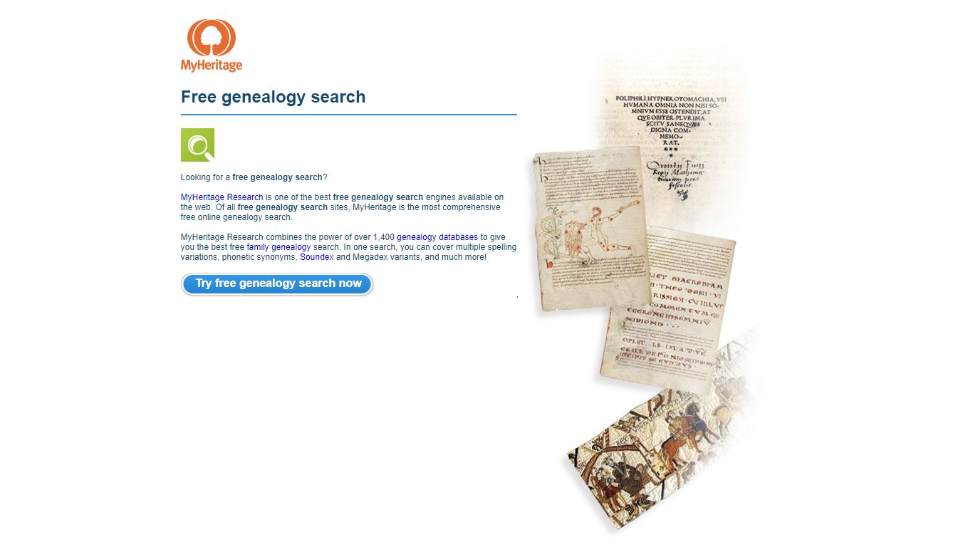 Free genealogy search - MyHeritage