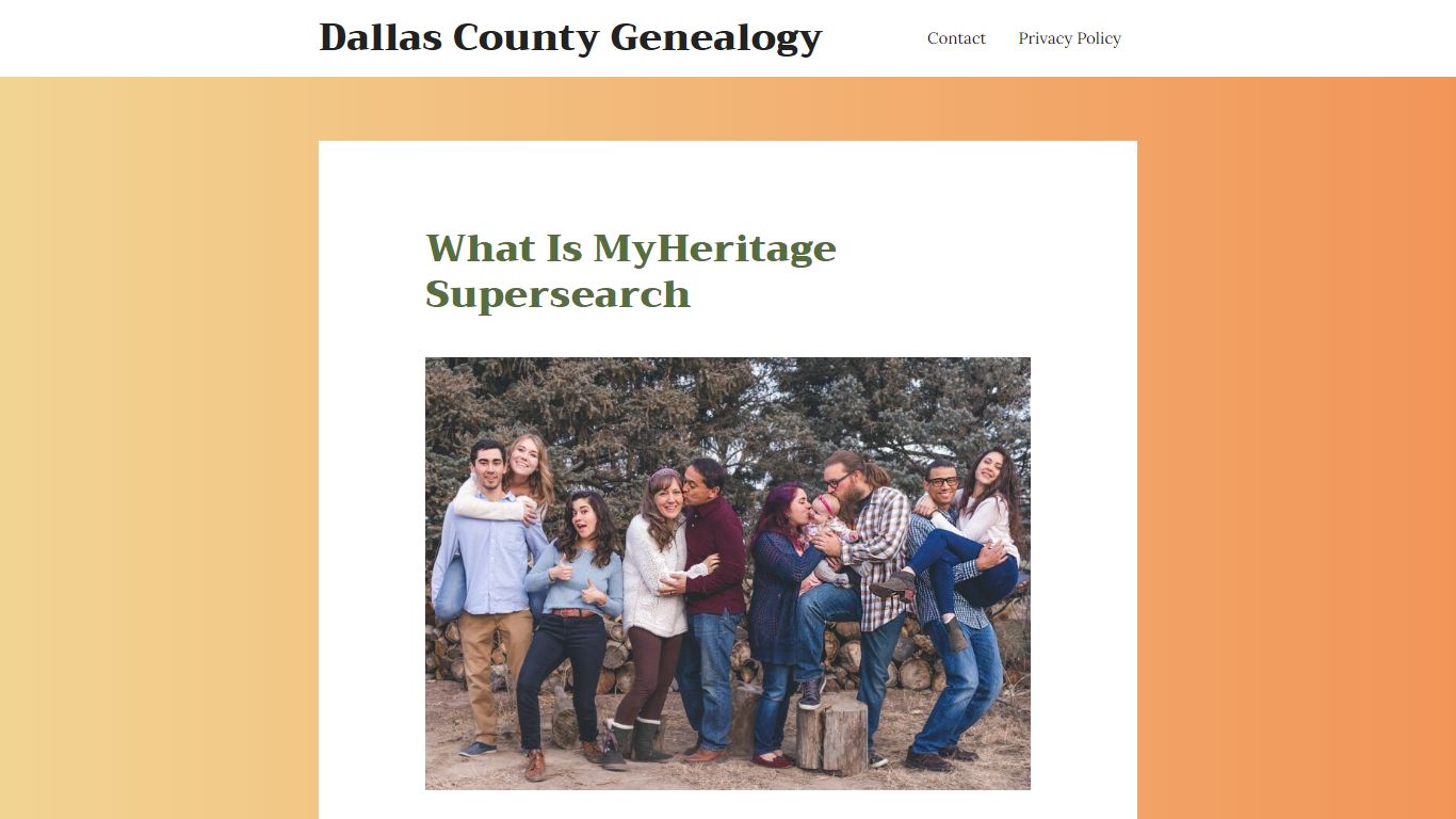 What Is MyHeritage Supersearch (Updated 2021) - Dallas County Genealogy